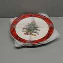 Christmas Tree Plates Set of 4, Christmas Dinner Plates with Red Edge, Xmas Porcelain Plates for Porcelain Plate Set of 4 for Xmas 10.5 Inch