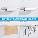 Paper Towel Holder Under Cabinet - Self Adhesive Paper Towel Roll Holder Wall Mount, Gewtur Stainless Steel Paper Towel Holder for Kitchen Bathroom (1 pcs, Silver)