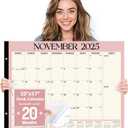 Forvencer 22" x 17" Large Desk Calendar 2026, 20 Months Calendar Runs from November 2025 to June 2027, 2026 Desk Calendar Monthly Planner with Plastic Cover for Home School Office, Pink
