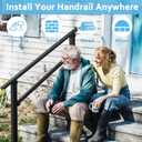 Wrought Iron Handrails for Outdoor Steps - Exterior Hand Rails for Concrete Steps Outside Metal Stair Railing Porch 4 Step