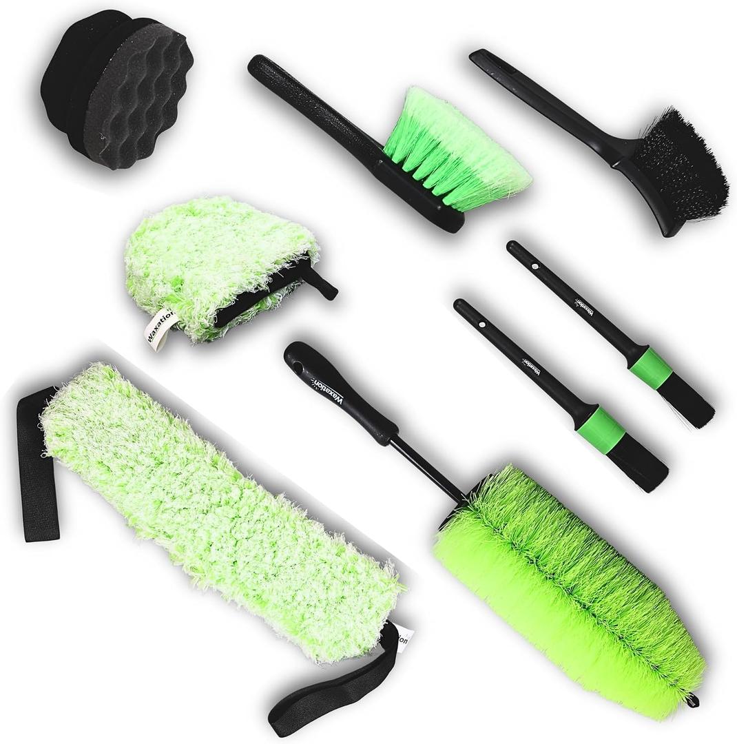 Car Wheel Detailing Kit - 8-Piece Brush Set for Rims & Tires