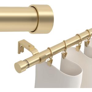 Gold Extra Long Curtain Rods 120-inch to 170-inch, 1 inch Heavy Duty Drapery Rod for Outdoor Patio, Living Room, Bedroom, Sliding Door, Modern Adjustable Curtain Pole 10-14ft