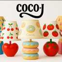 COCO-J Heart Cherry Lamp, Cute Room Decor Light, Touch Dimmable LED Table Lamp, Ceramic Cherry & Heart Aesthetic Bedroom Lamp for Home Decor, Kids Room Decor, Teens & Adults, Kawaii Red Light & Gift