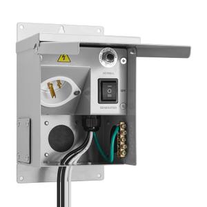 Generator Transfer Switches, Briidea 15 Amp 120V Generator Manual Transfer Switch with Circuit Breaker, Waterproof Flip Cover, Prewired