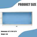 Blue Bathroom Vanity Tray for Countertop, Small Plastic Toilet Tank Versatile Storage & Organization Tray for Makeup, Perfume, Desk, Kitchen, Candles, 13.7"x6"x1.4", 35BL