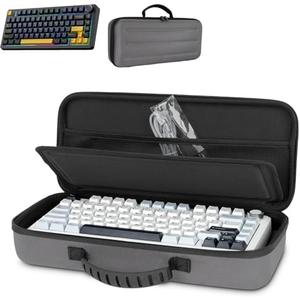 Growalleter 75% Keyboard Case, Hard Shell Travel Carrying Bag for Aula F75 Gasket Mechanical Keyboard, Compatible with ASUS ROG 75% Wireless Hot Swappable Gaming Keyboard