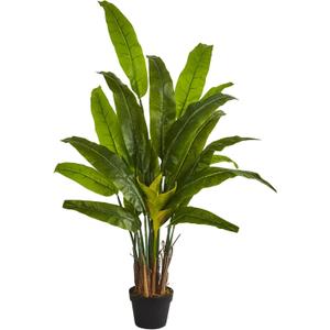 Nearly Natural 4.5 Traveler's Palm Tree Artificial Plant, 7" D x9.5 W x4.5 Ft, Green