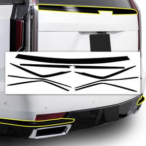 BOGAR TECH DESIGNS for Cadillac Escalade 2021-2024 Rear Chrome Delete  Precut Vinyl Trim Overlay, Gloss Black Blackout Look
