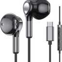 USB C Headphones for Samsung Galaxy S24 S23 Ultra S22 S21 FE S20 A54 A53 USB C Earphones with Mic Volume Control Wired Earbuds USB Type C Headphones for iPhone 16 15 Pro Max Plus iPad Pro Pixel 8 7 6a