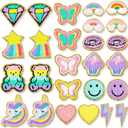 Jutom 28 Pcs Iron On Patches Colorful Sew Iron on Patch Chenille Embroidered Applique for Clothing Fabric Jackets Jeans Repair Decor Craft (Unicorn Styles)