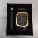 Stainless Steel Watch Band with Case Compatible with Apple Watch Series 11 10 46mm, Rugged Strap with Metal Protective Bumper Cover for iWatch Bands Men (Gold)