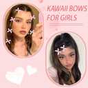 3 x 20PCS Pink Mini Bow Hair Clips Gingham Craft Hair Bows Small Bows for Hair Sweet Bowknot Hair Ribbon Clips Cute Claw Clips Hair Barrettes Accessories for Teens Women and Girls