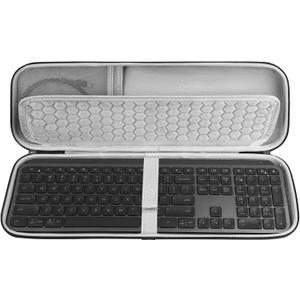 GEEKRIA Keyboard Carrying Case, Compatible with Logitech MX Keys Advanced/MX Keys S, EVA Hard Shell Travel Bag (Dark Grey)