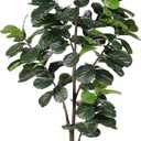 LYERSE 6ft Fiddle Leaf Fig Tree Artificial - Faux Fiddle Leaf Fig Tree with White Planter - Fig Tree Artificial with Lifelike Leaves for House Office Living Room Indoor Home Decor