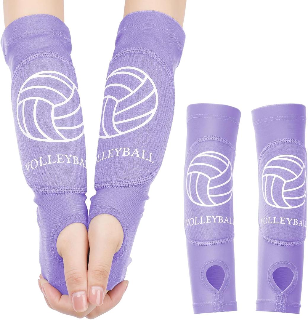 Shappy 2 Pcs Volleyball Arm Sleeves Forearm Sleeves Volleyball Arm Pads for Boys Girls Teen Youth Wrist Guard (Large, Purple)