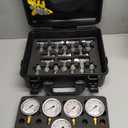 Hydraulic Pressure Test Kit with 5 Gauges 13 Test Couplings 14 Tee Connectors 5 Test Hoses for Excavator Construction Machinery 10/100/250/400/600bar 150/1500/4000/6000/9000PSI