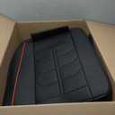 Amooca Car Seat Covers Full Set Automotive Seat Protection Fit for Most Cars SUVs Front & Back Seats Waterproof Nappa Leather Car Seat Cushion Protector Black & Red