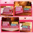 2 x 2-Piece Valentine's Day Wooden Sign SetYou Will Forever Be My Awesome & Be Mine Love You More Every Day Wood Tabletop Decor for Mantel, Desk, Shelf or Tiered Tray, Romantic Gift for Her
