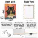 Funny Cat Canvas Wall Art, Vintage Japanese Cat Eating Ramen Framed Art Paintings Wall Decor Unique Gifts And Animal Lover Prints Picture for Living Room Kitchen Dining Room Farmhouse Decor 11.5x15In