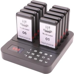 Restaurant Buzzer System, Restaurant Waiting Pager, Pagers and Beepers, Set with Vibration,Flashing and Buzzer,Close Reminder,10 Guest Pagers for Food Truck,Church Nursery