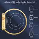 Solid Stainless Steel Band Compatible with Apple Watch 38mm 40mm 41mm 42mm 44mm 45mm, Bands with Screen Protector for iWatch Series 9/8/7/6/5/4/3/2/1/SE Women and Men (gold)