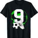 9th Birthday Boy Soccer Player Football 9 Years Old T-Shirt