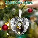 2 x Christmas Ornaments Butterfly Pendant, Tree Decorations, Antique Silver Tone Butterfly Charms, Car Rearview Mirror Pendant, Keepsake for Family (Heaven)