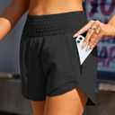 BMJL Women's Athletic Shorts High Waisted Running Short Pocket 2.5" Sporty Shorts Gym Workout Shorts, Size Medium (Black)