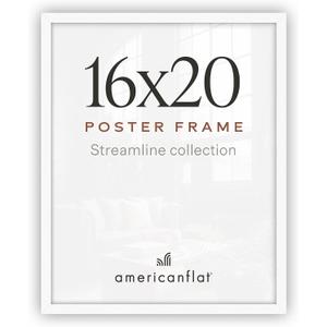Americanflat 16x20 Poster Frame - Slim Molding - White