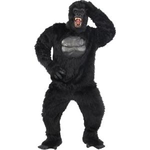 Deluxe Gorilla Costume for Men, Realistic Gorilla Halloween Adult Onesie Suit with Mask Feet, Plus Size 3XL  Cosplay Jumpsuit