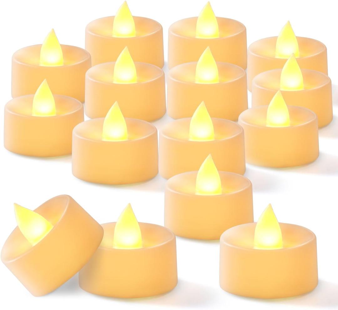 BEICHI Flameless LED Tea Lights - 100 Pack Battery Operated Flickering Fake Candles for Wedding, Halloween, Christmas & Diwali - Warm Yellow