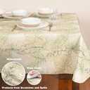 Antigua Tropical Leaf Vinyl Tablecloth 60 x 102 Inch Rectangle Waterproof Table Cover with Flannel Backing, Wipeable Indoor/Outdoor Summer Flowers Print for Picnics, BBQs, and Holiday Dining