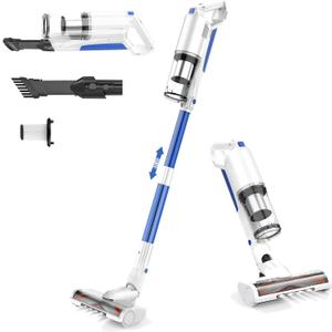 whall Cordless Vacuum Cleaner, Upgraded Strong Suction Brushless Motor Cordless Stick Vacuum Cleaner,Lightweight Handheld Vacuum for Home Pet Hair Carpet Hard Floor,up to 55mins Runtime,White