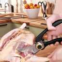 Multifunctional, Heavy-Duty, Large Kitchen Scissors with Non-Slip Handle and Auto Unlock Feature Ideal for Cutting Meat, Poultry, Roasts, Turkey, and Fish Essential Everyday Kitchen Tool.