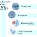 Avalon Towels Waterproof Adult Bibs for Women, Clothing Protector bibs for adults senior citizens washable (Blue (Pack of 12))