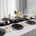 DaYammi 60PCS Black Plastic Plates, Heavy Duty Black Disposable Plates Premium 10inch Dinner Platos Hard Plastic Platos Disposable for Party and Wedding Bridal Shower