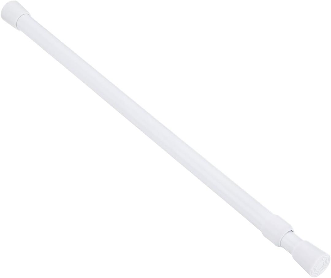 uxcell Tension Curtain Rod, Adjustable 51 to 98 inches, 0.79" Dia White Spring Tension Rod No Drilling Expandable Tension Rod for Doorway, Kitchen