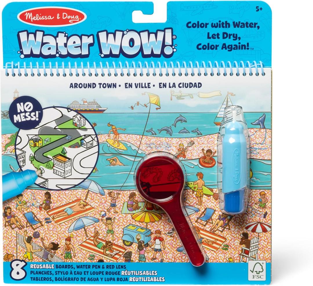 Melissa & Doug On the Go Water Wow! Reusable Water-Reveal Deluxe Activity Pad  Around Town
