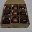 DN DECONATION Brown Glass Christmas Ball Ornaments, Set of 9, 3' Hanging Christmas Baubles for Xmas Tree Decoration, Wedding Party Gift