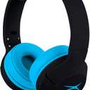 Altec Lansing Kid Safe Noise Cancelling Wireless Headphones 15H Battery, 85dB Volume Limit, Foldable Design Powerful Sound, Active Noise Cancellation Perfect for Kids Ages 7+ (Blackout Rockstar Blue)