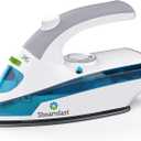 Steamfast SF-710 Mini Steam Iron, Non-Stick Sole Plate, Foldable Handle, 45 Second Heat Up Time, Cord Storage, Portable, 6-Foot Power Cord, Chemical-Free Steam Power, White
