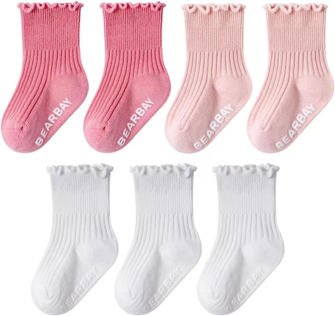 Baby Non Slip Ankle Socks with Grippers for 0 Months-7 Years Old Walking Socks (6-12 Months)