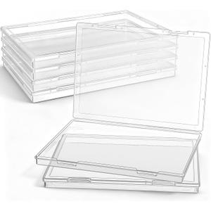 Jetec 6 Pieces Mini Plastic Clear Beads Storage Containers Box for Collecting Small Items, Beads, Jewelry, Business Cards, Game Pieces, Crafts(12.0 x 8.8 x 0.9 Inch) (12.0 x 8.8 x 0.9 Inch)