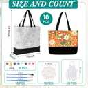 10 Set Pre Drawn Canvas Bags Set Paint and Sip Kit for Adults Painting DIY Tote Bags Making Kit with Paintbrushes, Paints, Apron, Palette for Painting DIY Party Women Adults