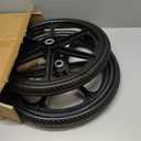 2 Pcs 20" Flat Free Tires Polyurethane Non-inflated Tires Wheels, 20x2 Inch Tire with 3/4 Ball Bearings, 2.44" Centered Hub for Wheelbarrow, Garden Carts, Garden Trailers, Roofing Equipment