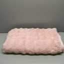 Smoofy Faux Fur Throw Blanket for Couch – Blush Pink Fluffy Cozy Rabbit Fleece, Plush Soft Bubble Blanket for Sofa & Bed, for Mom, Warm Fuzzy Home Room Decor Throw 50" x 60"