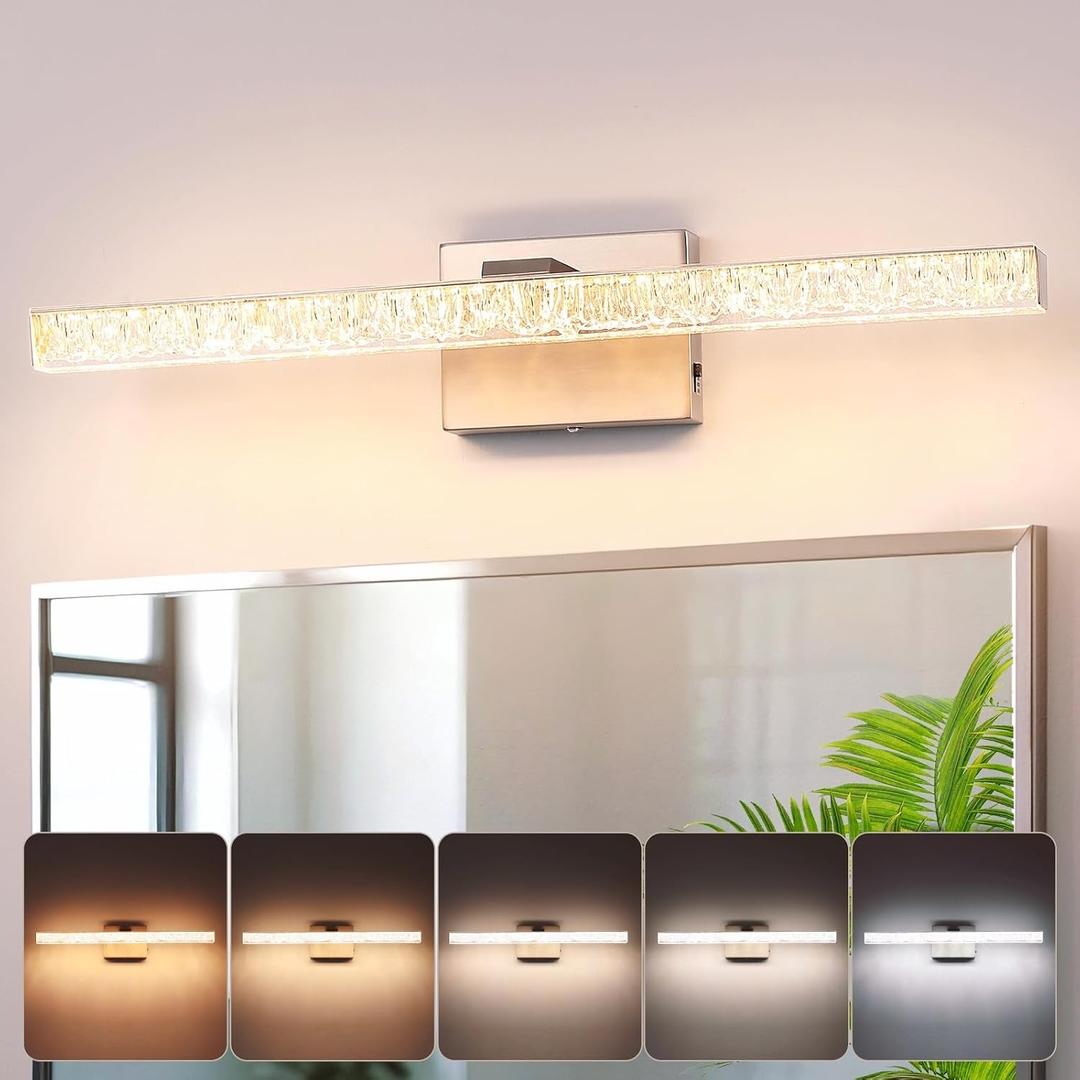 Bathroom Vanity Light, Bathroom Light Fixtures Over Mirror, LED 5500K Vanity Lights with 360Rotating Lamp Head, 24 Inch-5CCT