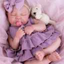 Aori Reborn Baby Dolls - 20-Inch Real Life Baby Doll with Poseable Limbs and Feeding Kit, Weighted Newborn Lifelike Baby Doll Gift Set for Seniors, Collectors and Kids 3+ (Purple)