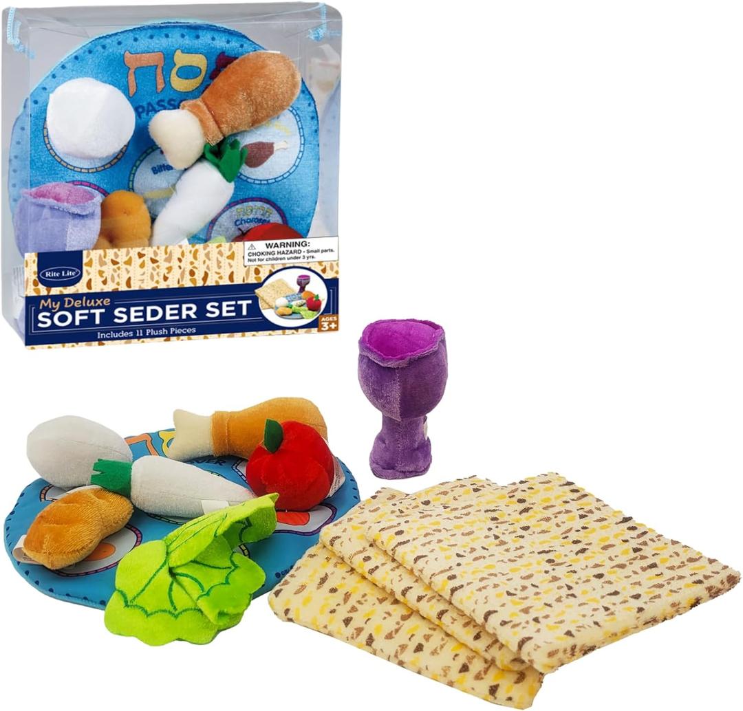 Rite Lite Passover My Deluxe Soft Seder Plate Set | Passover Gifts Jewish Seder Pesach Decor Educational & Fun Toys for Kids Holiday Party Favors Goodie Bag Rewards Playful Learning Hours of Fun!