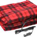 Heated Car Blanket - 12-Volt Electric Blanket for Car, Truck, SUV, or RV - Portable Heated Throw - Camping Essentials by Stalwart (Red Plaid)